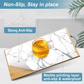 Drawer and Shelf Liner for Kitchen Cabinet, Non-Adhesive Cabinet Liner, Non-Slip Drawer Liner, Waterproof Cupboard Liners, Kitchen Shelf Liner Easy to Clean, Protect Dresser/Shelves/Table