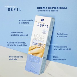 Easy Depil Entschäumer-Set für empfindliche Teile (Achselhöhlen, Inguine, Intimteile) 75 ml + ARABESQUE-Armband, Unisex, schnell, einfach zu bedienen, effektiv, sicher, mit süßem pflanzlichem Protein.