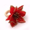 6PCS Napkin Set Red Elegant Christmas Flower Napkin for Birthday