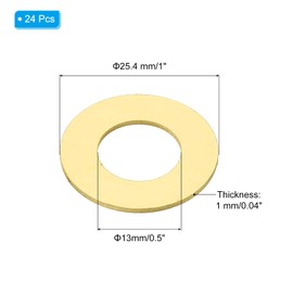 PATIKIL Round Silver Washers, 24Pcs 1 Inch/25.4 mm Flat Washers Metal Stamping Washer Blanks for Engraving Stamping Jewelry Bracelet Necklace Jewelry Craft Making, Copper