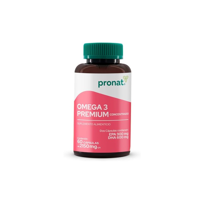 PRONAT | Omega 3 Premium Concentrado, Suplemento Alimenticio, 60 Cápsulas