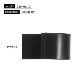 sourcing map Solid Rubber Sheet 1/8" Thick x 2" Wide x 10" Long, Anti-Slip Neoprene Rubber Roofing Material for Gaskets DIY Material, Pads, Seal, Bumpers, Flooring