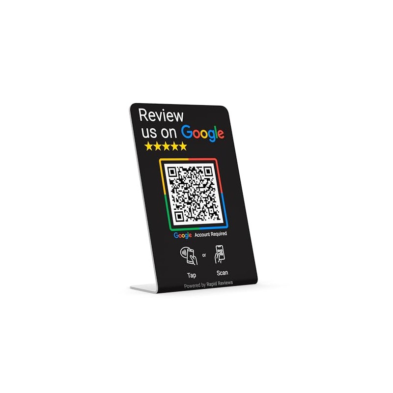Review us on Google NFC & QR Contactless Card (Black,