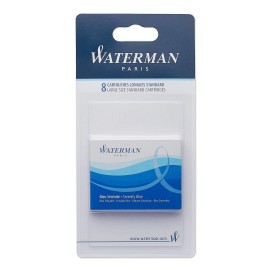 Waterman Serenity Blue Ink Refill Cartridges For Fountain Pens 8 Pack