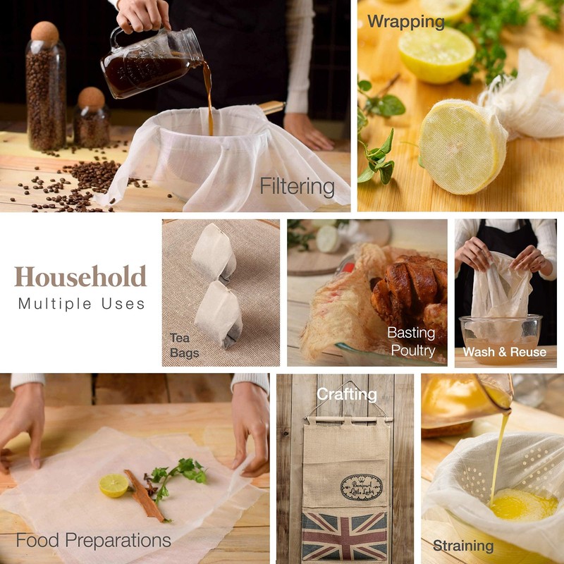 Wellnur Cheesecloth 18Sq. Ft - Reusable Grade 90 Ultra-Fine, 100%