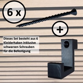 js3dmanufaktur Coat Hook for Acoustic Panels Acoustic Panels Acoustic Panel DIY Horizontal Black Includes Screws