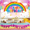 Telones de fondo de cumpleaños de arco iris para niñas,