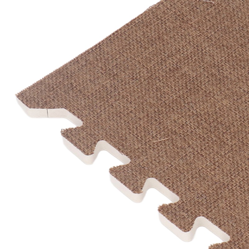 10pcs Cotton Linen Interlocking Carpet Tiles Anti Slip Floor Protection
