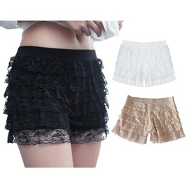 Masonanic Ruffle Pants, Petticoat, Shorts, Junior Kids, Women's, Pretend Panties, Showing Panties, Ruffle, Short, Tutu, Stage Costume, Black