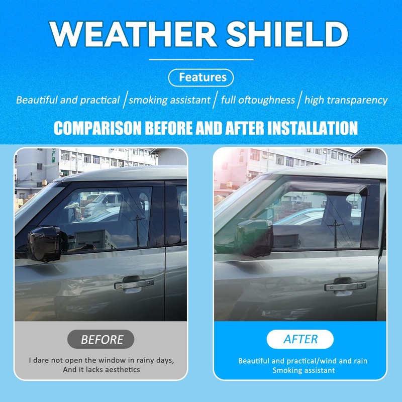 Side Window Deflector Visors Compatible with Land Rover Defender 90