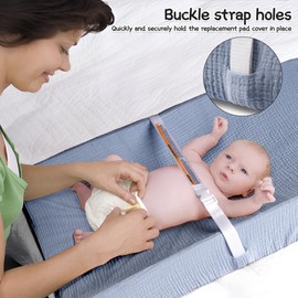 Bearmoss - Juego de 2 fundas para cambiador de pañales, 100 % algodón, de muselina, para cambiar, 32 x 16 pulgadas, suaves y transpirables, para bebés, niñas, unisex, chicles de menta)