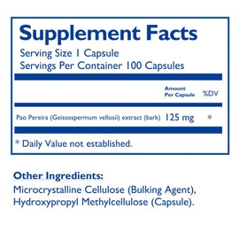 Beljanski® Products - Pao V® Dietary Supplement - Pao Pereira Extract - 100 Capsules
