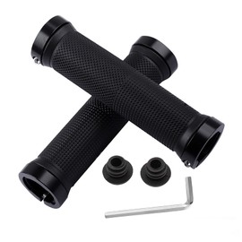 SHULLIN Bicycle Grips Ergonomic Handlebar Grips with Aluminium Lock and Allen Key for 22.2 mm Bicycle (Black)