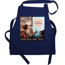 Geschenk mit Namen personalisiert by Shirtracer - Apron - Text Adult - Photo Picture Gift, 3 Navy Blue
