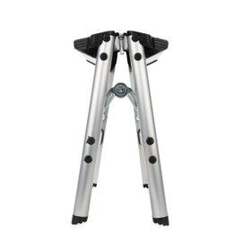 Camco Folding Metal Step Stool - Perfect for Hard to Reach Areas in Kitchens and Closets, Great as a Truck Stool, Folds for Easy Storage (43672), Silver,One Size