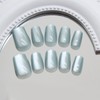 Light Green Press on Nails Short Square Fake Nails with