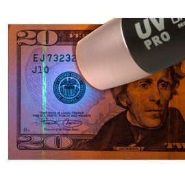 Dri Mark UV Pro Proprietary UV Flashlight Document Fraud & International Counterfeit Money Detection - Detects Pet Urine, Stains & Cleanliness - Loss & Fraud Protection - Batteries Included