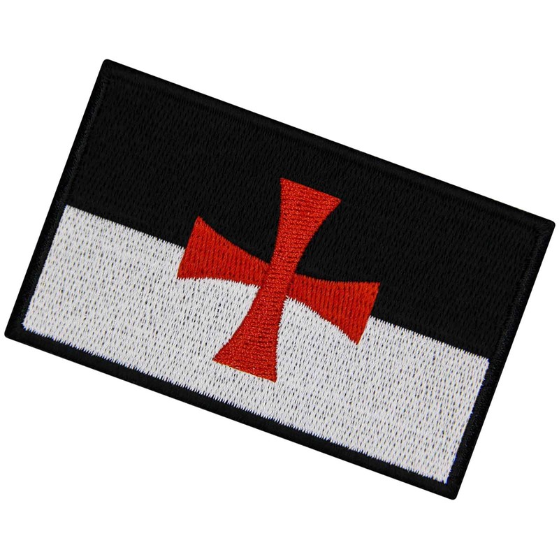 EmbTao The Templars Crusaders Knights of Cross Flag Patch Embroidered