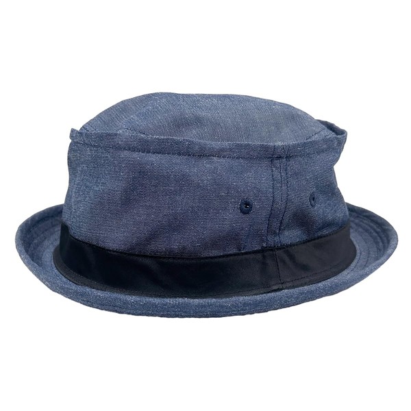 Basic Ench Cotton Terrapinch Pork Pie Hat, Large Size, Shallow,