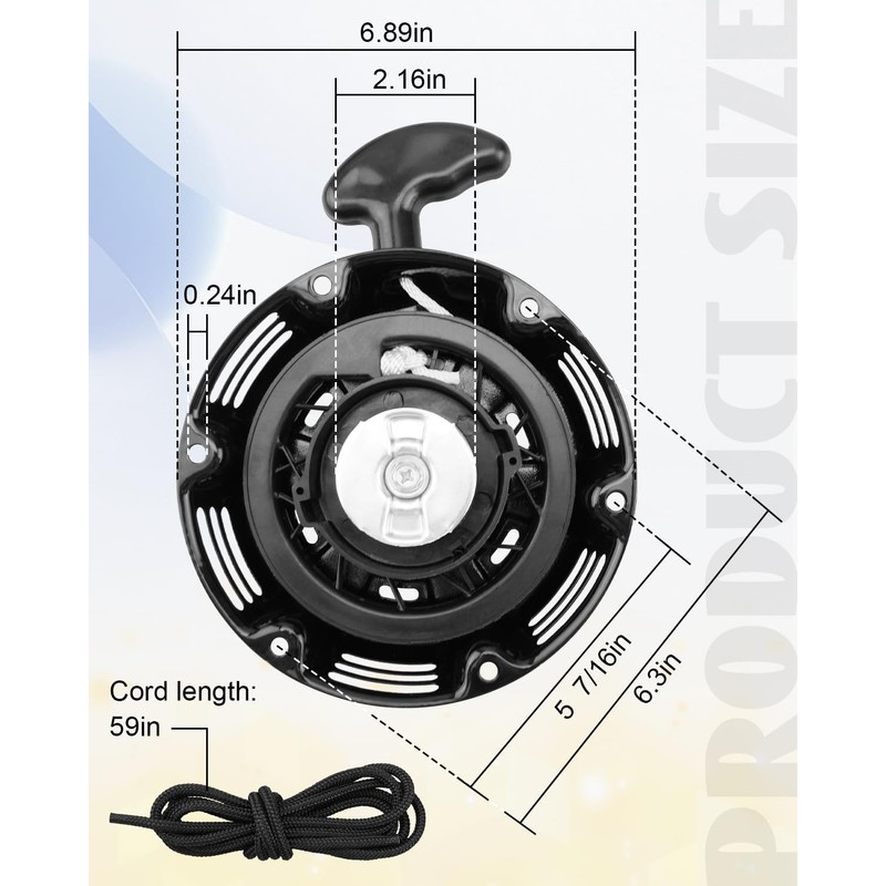 JUWEVAZU 18-165-05-S Recoil Starter Fit for Kohler 3000 Series Engine