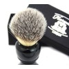 Synthetic Hair Shaving Brush Pure Black Handle Classical Box Presant