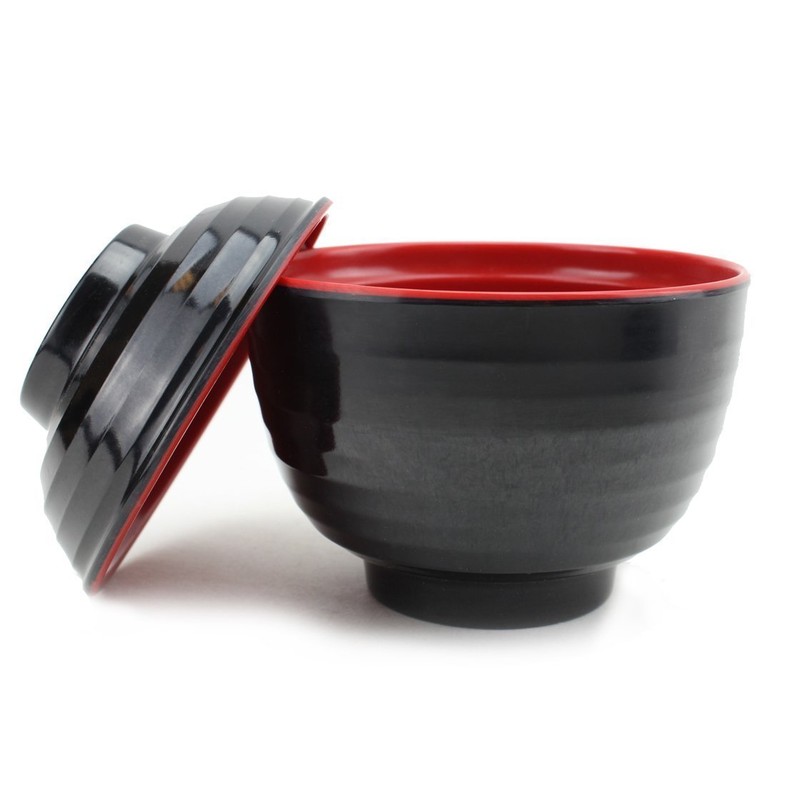 Japanese Melamine 味噌湯ボウル Miso Soup Rice Bowls With Lid (B11894)