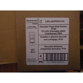 Legrand 4 LEGRAND WHITE PRESET SLIDE DIMMER SWITCHES LSCL453PWCCV4 CFL / LED EDDIE-1