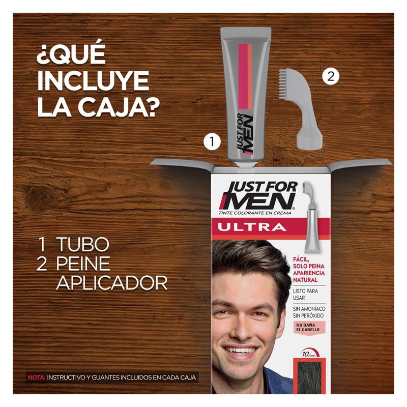 Just For Men Ultra Tinte para Canas, Castaño Oscuro U45,