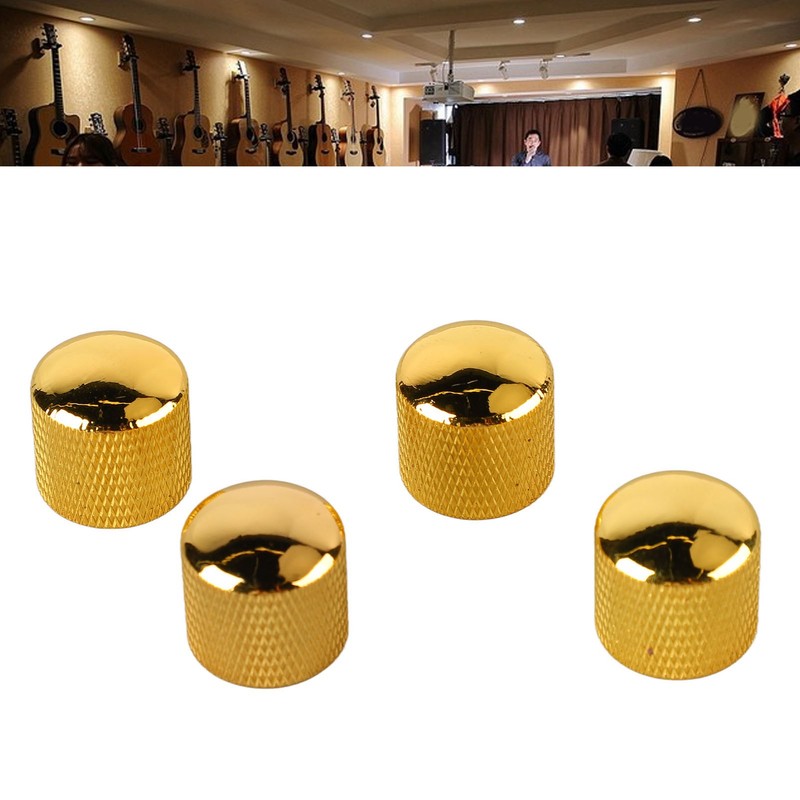 4Pcs Guitar Knob Metal Volume Tone Dome Control Knob Musical
