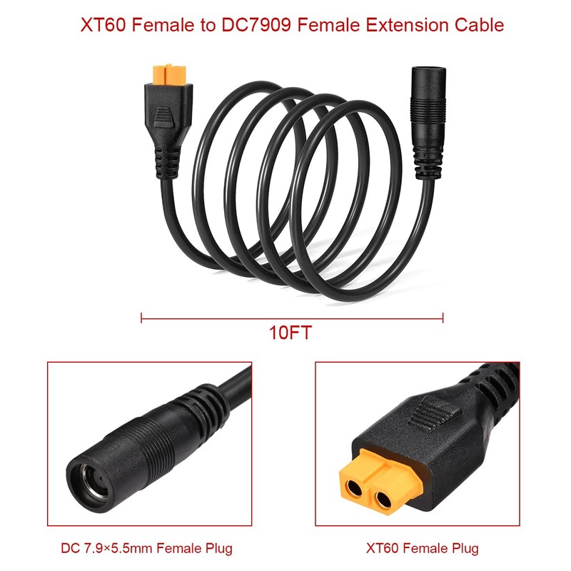 XT60 to DC 8mm Adapter Cable,14AWG XT60 Female to DC