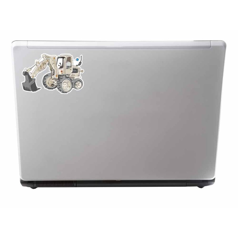 2 x 30cm/300mm Construction Digger Vinyl Sticker Decal Laptop Car