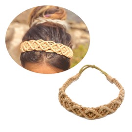 XANHOY Elastic Cotton Rope Crochet Headband Bohemian Hand Woven Casual Sports Hair Accessories Fashion Headwear Bohemian Hair Accessories Fashion Hair Band Soft and Comfortable