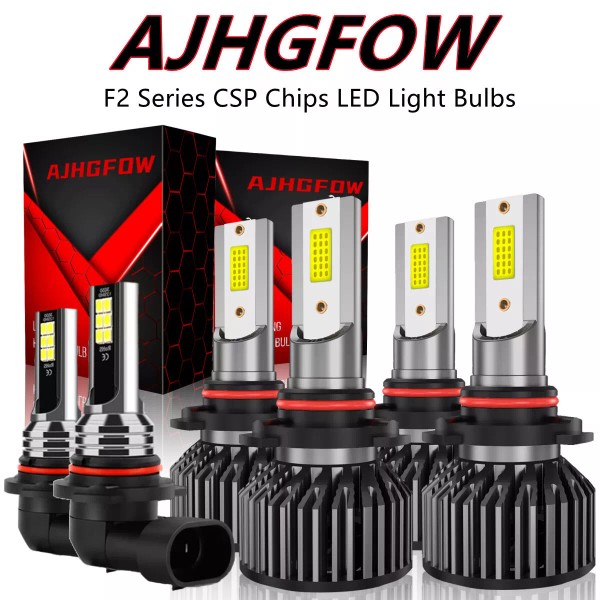 AJHGFOW For Jeep Grand Cherokee 2005-2010 White LED Headlight +
