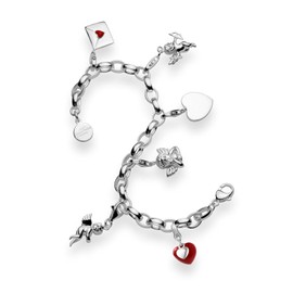 Dream Charm 925 Sterling Silver White and Black Cubic Zirconia Handbag Pendant