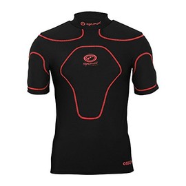 Optimum Unisex Senior Origin Razor Protective Top - EVA Padding Protection, Rugby Approved Lightweight and Breathable Protective Top - Black/Red, XX-Large