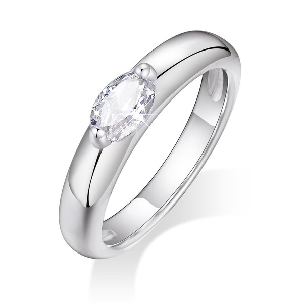 Goxygen 14K Gold Plated Chunky Statement Ring for Women, Marquise
