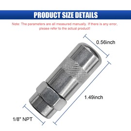 6PCS 49-16-2649 Car Grease Gun Nozzle Tip, 1/8" NPT Metal Grease Gun Coupler, Grease Gun Tip Replacement for M18 Cordless 2-Speed Grease Gun and M12 Cordless Grease Gun