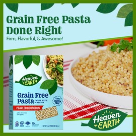 Heaven & Earth Grain Free Pasta, Cassava Pearled Couscous, 8oz (3 Pack) | Paleo Pasta | Vegan | Certified Gluten Free | Kosher for Passover