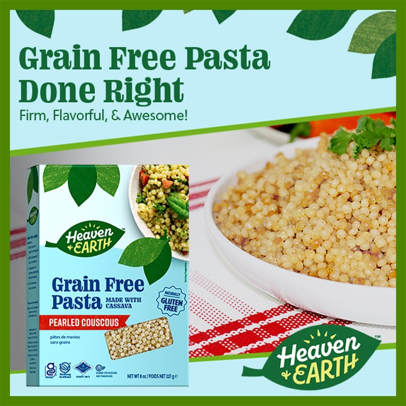 Heaven & Earth Grain Free Pasta, Cassava Pearled Couscous, 8oz