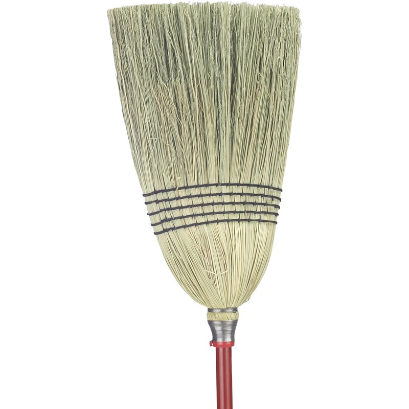 Libman 502 Big Corn Broom with 100% Broomcorn Fiber, 12"