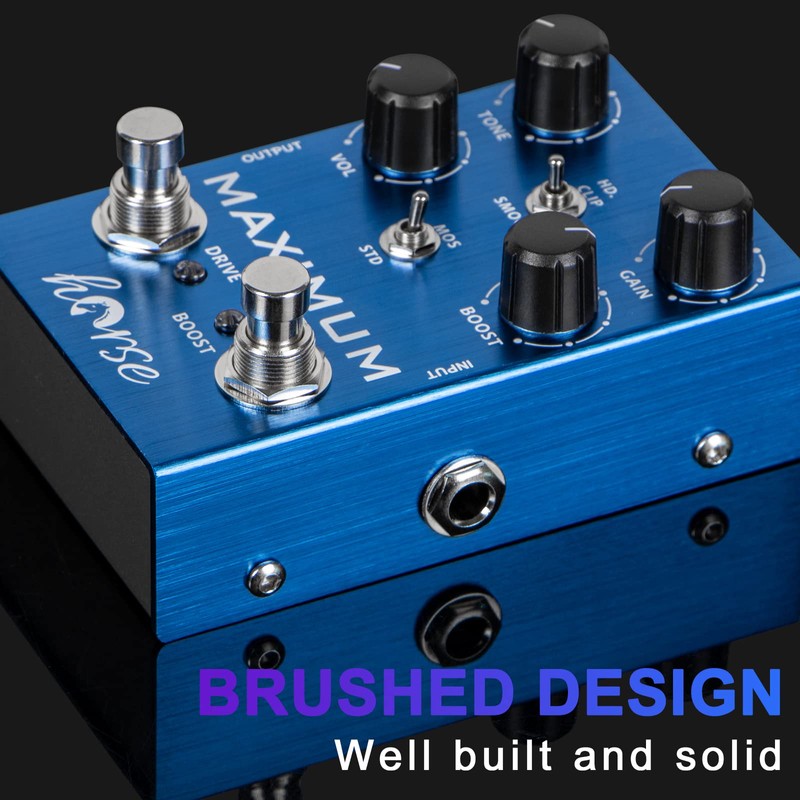 Maximum Guitar Pedal, Overdrive Dual Channel Pedal Clean, and Wild