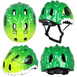 Bavilk Toddler Kids Bike Helmet Adjustable Multi-Sports Helmet for Bicycle Scooter Skateboard Protective Gear Girls Boys Dinosaur Design