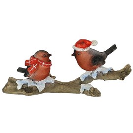 Animal Figurine Birds on Tree Trunk 10 x 23 x 8 cm Statue Autumn Decoration Winter Decoration Christmas Decoration Advent Wreath Accessories Wreath Decoration Bird Figure Branch Bird Statue Sculpture