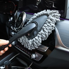 2 Pack Super Soft Microfiber Duster Brush, Dusting Tool, Cleaning Brush, Car Dash Cleaner, Cleaning Tools for Car Cleaning, Home Kitchen, Computer