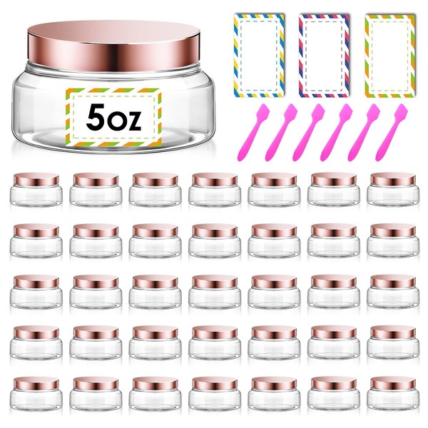36 Pack 5 oz Plastic Cosmetic Containers With Lids Refillable