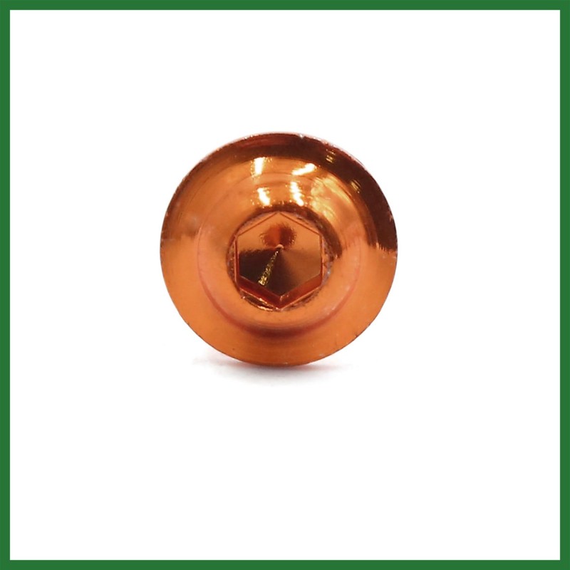 Motoforti 25pcs M6 Orange Aluminum Alloy Hex Socket Head Motorcycle