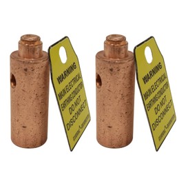 Copper Ground Rod Clamp with Electrical Tag, Loose-proof Ground Connector Lock by Hammer for Grounding Rod and Wire Connection for 5/8'' actual 14.2mm O.D Ground Rod (2)