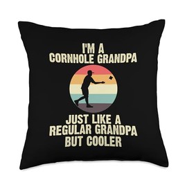 Funny Cornhole Designs For Grandpa Dad Bean Bag Toss Players Throw Pillow