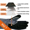 WZQH 16 Inches,932℉,Leather Welding Gloves, Heat/Fire Resistant,Large Mitts for BBQ,Oven,Grill,Fireplace,Tig,Mig,Forge,Baking,Furnace,Stove,Pot