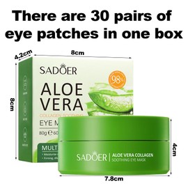 Aloe Vera Eye Treatment Mask, Collagen Eye Patch, Anti-Ageing Wrinkles, Eye Patches, Eye Gel Pads or Puffy, Reduce Dark Circles, Moisturising, Remove Bags